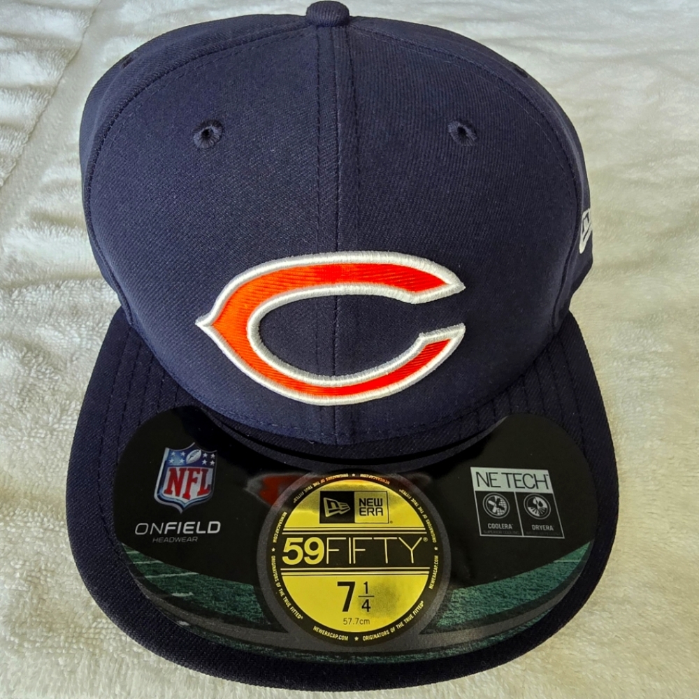 New Era 59FIFTY Chicago Bears NFL Official On Field Player Fitted Hat Sz 7 1/4